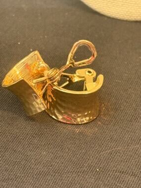 Vintage Monet White Enamel Hoop Earrings Gold Tone Interior Signed